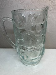 Vintage Libbey Orchard Fruit Glass Beverage Set Pitcher & 5 Tumbler Glasses MCM