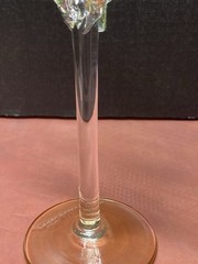 Vintage Ion Tamaian Wine Glass Romanian Art Glass 10-1/4″ Amber Bases Signed