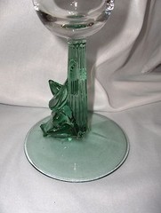 7 Art Glass Durand, Cristal d’Arques Margarita Clear Crystal Large Green Siesta