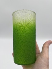 Vintage Drinking Glass With Rubberized Coating/non-slip Texture 1970’s Green (1)