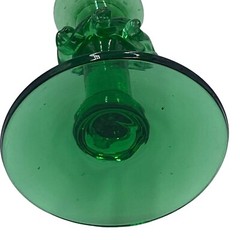 Bullicante Goblet Chalice Clear Green Art Glass Controlled Bubbles 8.75″ Tall