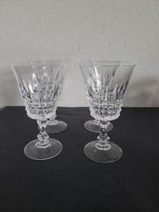 Vintage W.M. Dalton French Lead Crystal Wine Glasses Verite Pattern set of 4