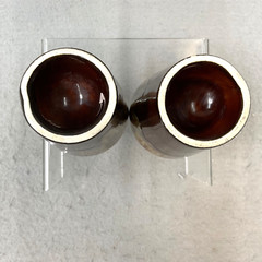Brown Drip Glaze Juice Glasses 3.5 Inches Tall Water Cocktails Lot of 2 Vintage