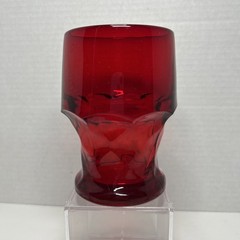 Vtg Viking Ruby Red Georgian Honeycomb Drinking Glass 5″ Water Tumbler Uv Glow