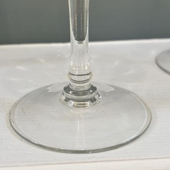 Art Deco Set of 4 Long Stemmed Etched Wine Glasses Barware Rare Geometric Design