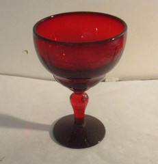 6 New Martinsville Moondrops Red 4 » 4 oz Footed Cocktail Goblets Perfect