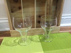VTG Anchor Hocking Hollow Stem Beer Stout Glasses Set of 2 Barware Retro 2 SIZES