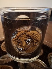 Vintage Libbey African Safari Animal Glasses Set 4 Low Ball/Rocks Signed M Dia