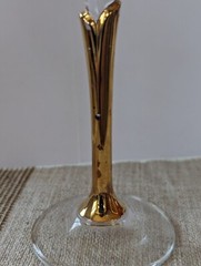 Versailles Crystal Champagne Flute Set (3) Colony BOHEMIA Czechoslovakia Vintage