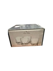 Brooks Brothers Double Old Fashioned Prism Whiskey Glasses Set of 4 NEW