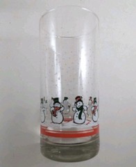 Set of 4 Libbey Snowman All Purpose Glasses Christmas Holiday EUC Vintage