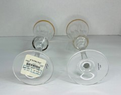 Set MIKASA Jamestown Clear 24 KT Gold Trim Champagne Flute Blown Made in Austria