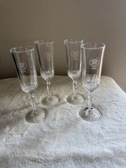 Vintage Cadillac 1999 24% Lead Crystal Champagne Flutes Set of 4 Made in USA