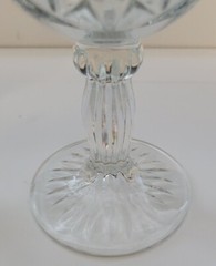 Libbey Pressed Glass 10oz Hobstar Starburst Stemmed Footed 7.25″ Goblet Set of 2