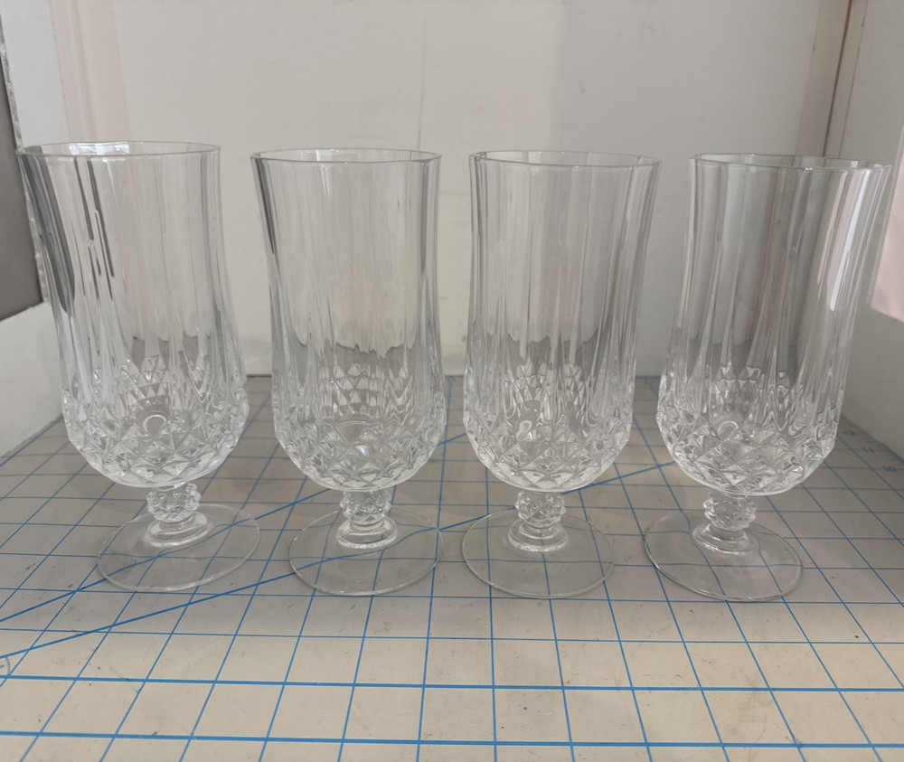 LONGCHAMP Cristal d’Arques 24% Lead Crystal Iced Tea Glasses Set of 4