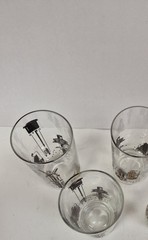 Rare Vintage Libbey MCM Georges Briard Highball Black Gold Barware Atomic Era
