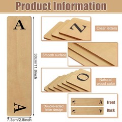 26 Pcs Library Alphabet Book Dividers Wooden Vinyl Record Dividers Organizer …
