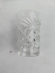 5 Anchor Hocking Clear Glass Early American Prescut Flared 3 1/2″ Juice Glasses