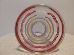 1950-1960s Striped (rope design) glass tumbler – Multicolor- MCM -6.75″