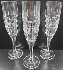 7 Ralph Lauren Cocktail Party Fluted Champagne Set Crystal Clear Stemware RL Lot