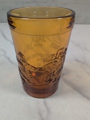 Vintage Indiana Tiara Glass Jack & Jill Child’s Nursery Rhyme Juice Tumbler Set