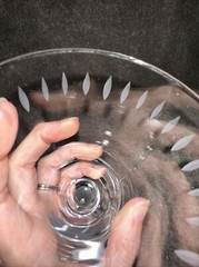 Set Of 3 Tabla Crystal Diamond Water Glasses Frosted Stems