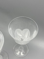 3x Cristal D’Arques Durand FLORENCE Frosted Petals Flower Wine Glass 6.75″