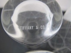 TIFFANY & Co Crystal Etched DIAMOND Criss Cross WATER Glass Tumbler Set of 4