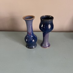 Beautiful, One Of A Kind, Handmade Set Of Two Pottery Goblets/Vases