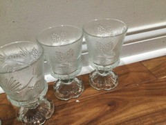 Set Of 4 Vintage Tiara Ponderosa Pine Clear Wine Goblets 4.5» mint