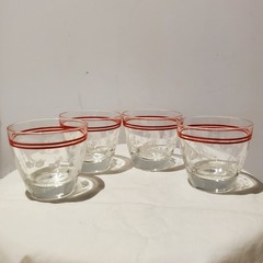 MCM Hazel Atlas Double Shot Glasses Sports Golf w/Wooden Caddy — Set of 4