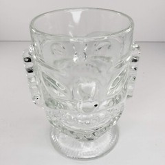 Indiana Glass Tiki Bowl Cup Goblet Footed Clear Hawaiian 6″ Large