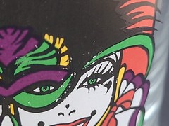 1987 Andrea Mistretta Art New Orleans LA 4¼» MARDI GRAS 12oz ROCKS Whiskey GLASS