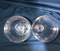 Lot of 2 Etched Crystal Red Wine / Water Goblet Stemware 3 Pairs