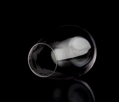 Vintage Stemless Wine Glasses 21 oz. Set of 5 Blown Crystal Clear Plain Barware