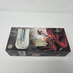 4 Vtg Cristal d’Arques Longchamp Gold Rim Tumblers 24% Lead Crystal 11.25 oz BOX