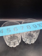 Pair of STARFIRE Lenox Crystal Double Old Fashioned Lowball 4″ Drinking Glasses
