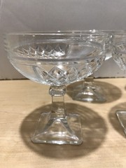 Vintage Crystal Lot 4 Saben Contessa Champagne Coupes Glasses