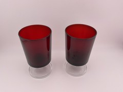 2 Arcoroc Luminarc France Ruby Red Glasses 5″ Wine Cocktail Cordial 8 oz – LR3
