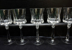 Set of 5 – Mikasa Marquis – 7.25″ Cut Crystal Wine Glasses Goblets (79)