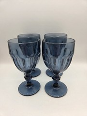 Libbey Gibralter Dusky Blue Water Goblet Glasses