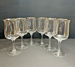 Lenox DESIRE 7.12” Water Goblets Platinum Rim Tulip Set of 6