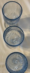 Set of 3 Vintage MSE Martha Stewart Everyday Clear Blue Swirl Glass 7” Goblets