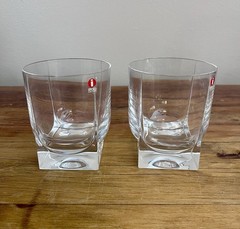 2 Iittala Geo Ken Benson 13oz Double Old Fashioned Glasses MINT!