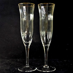 ROGASKA RGS39 CHAMPAGNE FLUTES, Optic Lead Crystal, 8 7/8″, 8 Oz, 2PCS