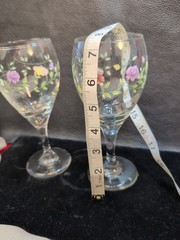 Set of 2 Johnson Brothers Summer Chintz 12 ounce goblets 7 3/8in