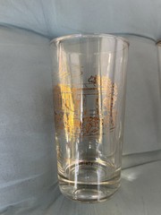 Set Of Two Vintage Buffalo NY Landmark Souvenir Glasses Tumblers Gold Trim
