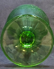 Set of 6- Fostoria Co, Versailles Pattern, Uranium Glass ice Tea Goblets, 1930s