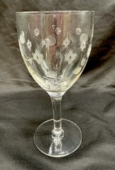 Standard Glass Co Criss Cross Etched Water Goblets Set 6 VNTG 6.75″ Wine Glass