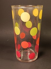 MCM Colorful Polka Dot Short Glass Tumblers 1960-1970 Set Of 4
